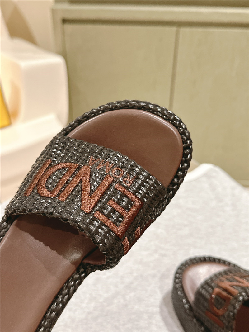 F**di sunshine platform slides women brown