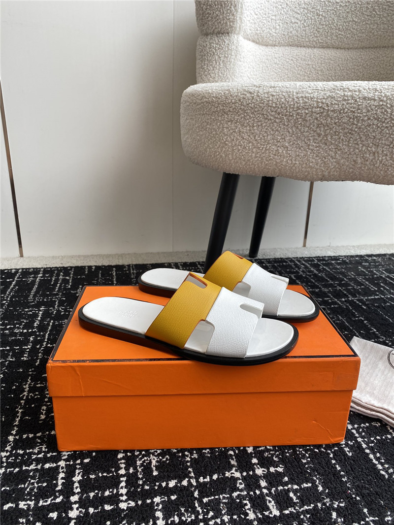 Hermes Izmir Sandals Yellow White