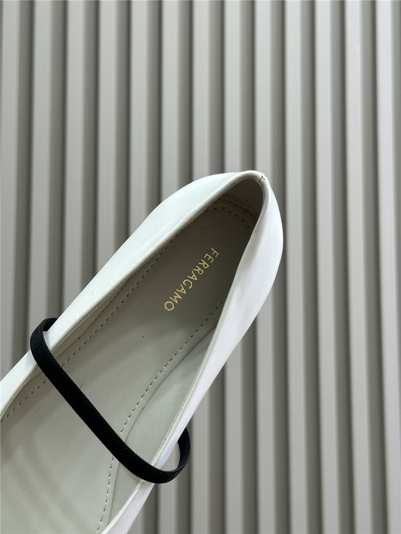 Ferragamo Calfskin Ballet Flats