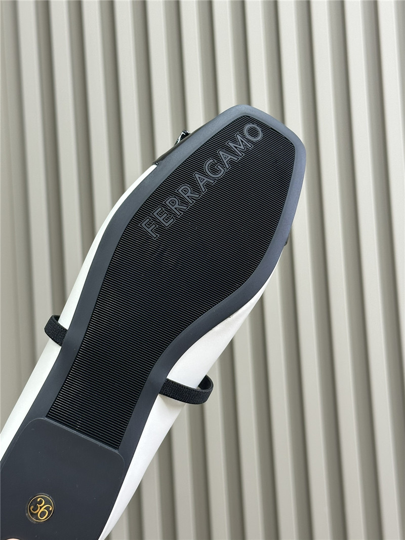 Ferragamo Calfskin Ballet Flats