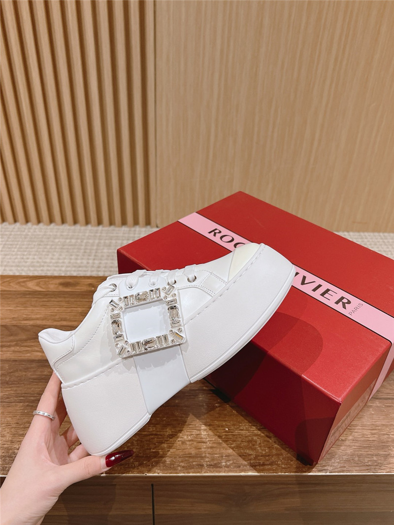 Roger Vivier Viv Skate Leather Sneakers