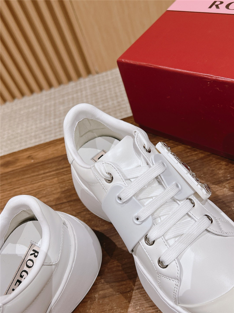 Roger Vivier Viv Skate Leather Sneakers