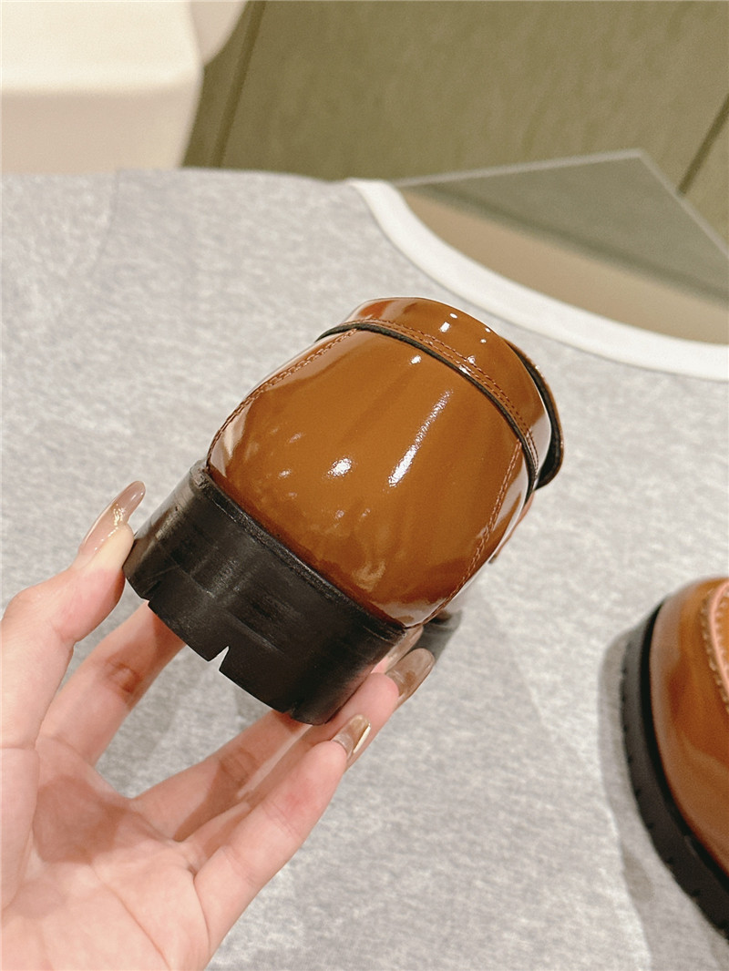 Hermes Patent Leather H Buckle Loafers for Women