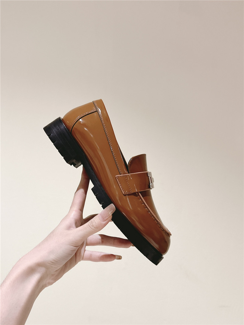 Hermes Patent Leather H Buckle Loafers for Women