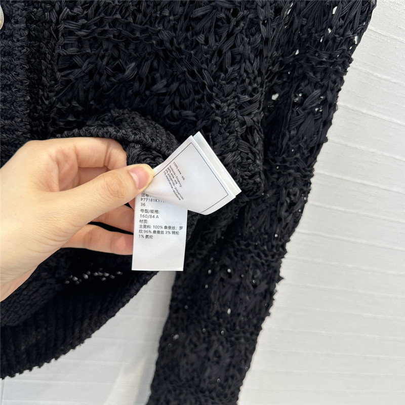 Ch**el woven crochet cardigan black