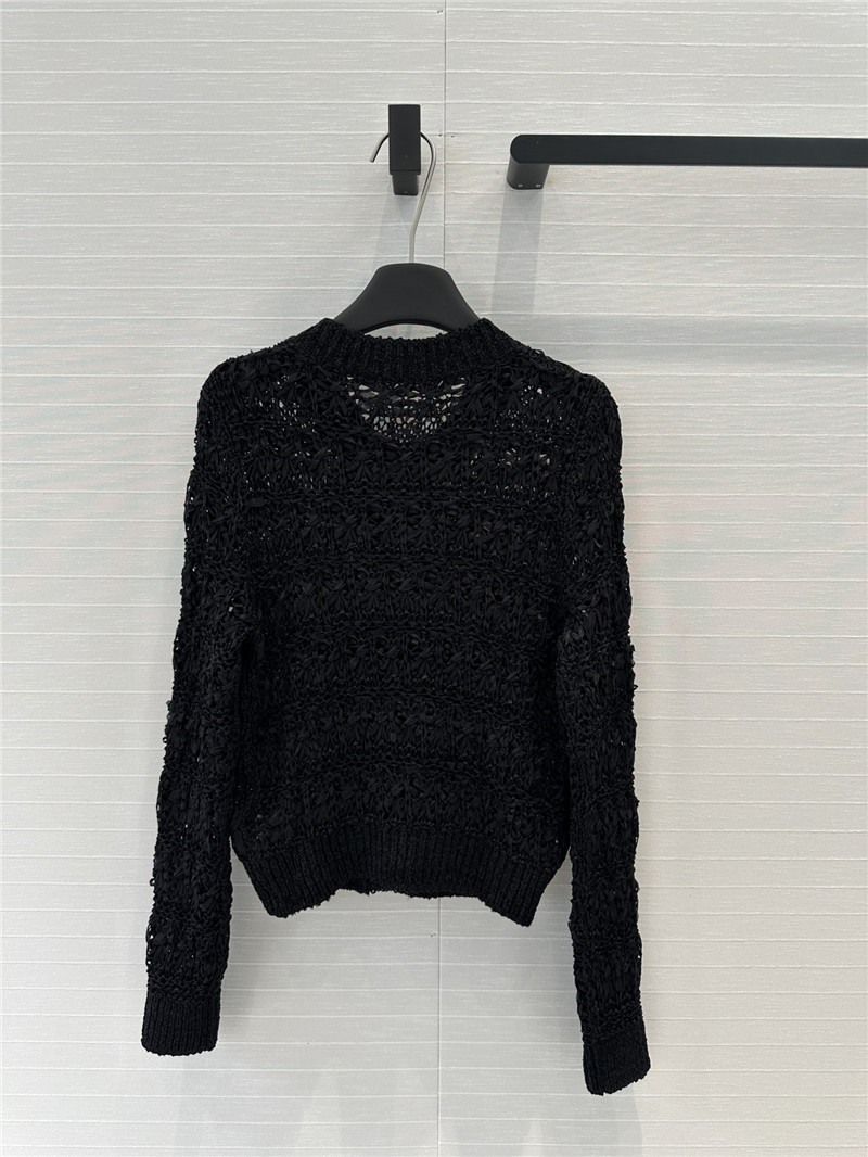 Ch**el woven crochet cardigan black