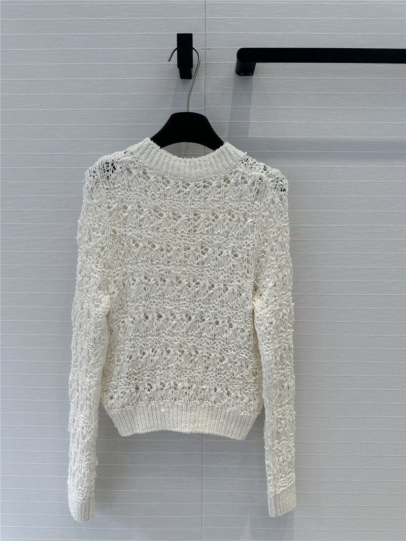 Chanel Woven Crochet Cardigan White
