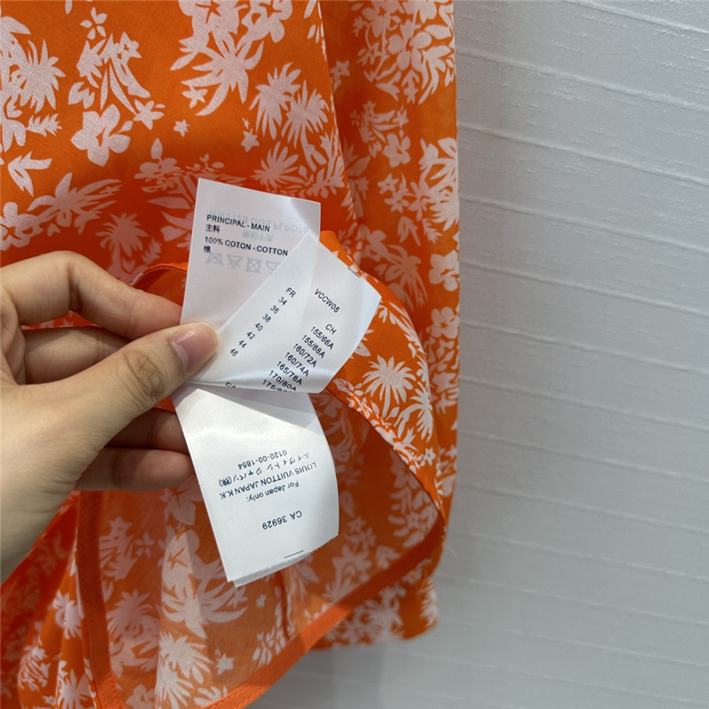 louis vuitton LV palm print shirt dress replica clothes