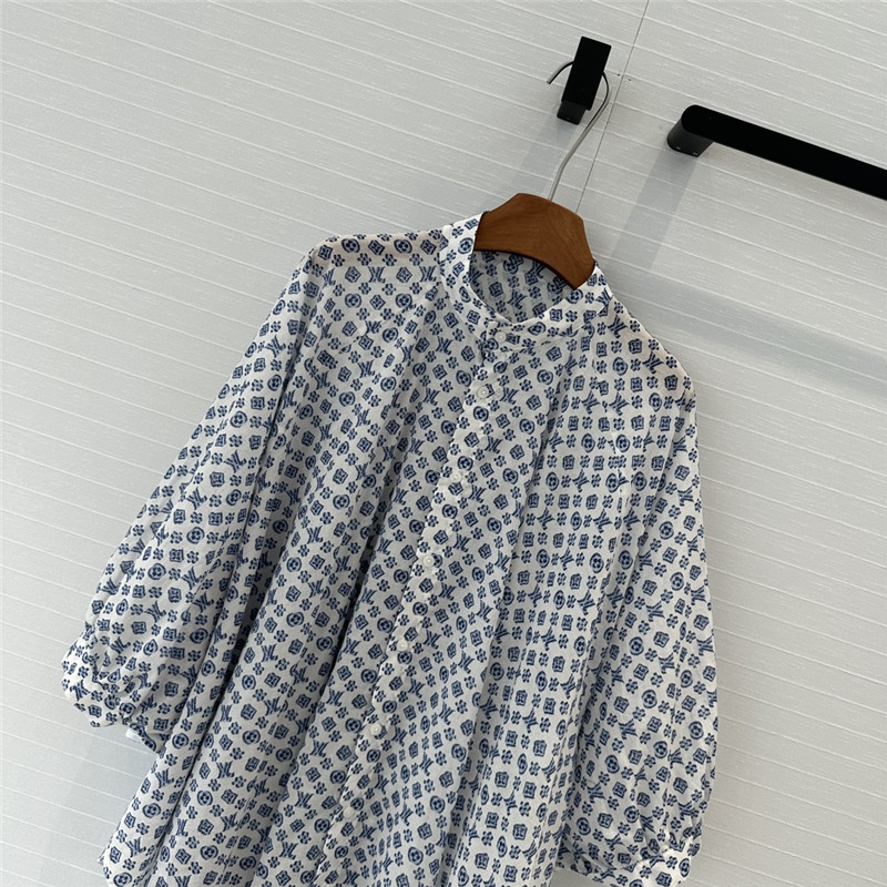 l0vis Vvtt0n lv palm print shirt dress replica clothes