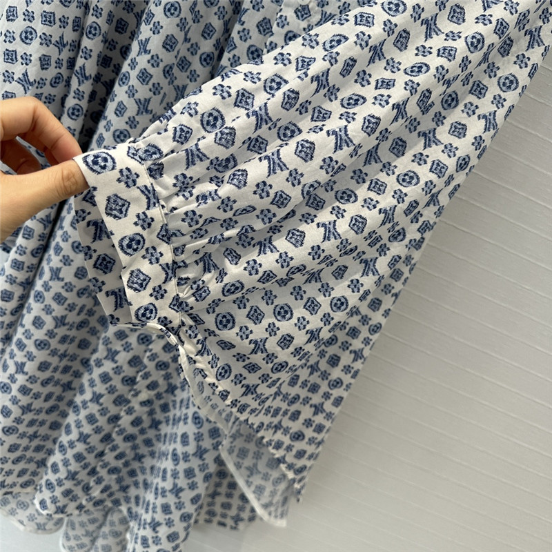 l0vis Vvtt0n lv palm print shirt dress replica clothes