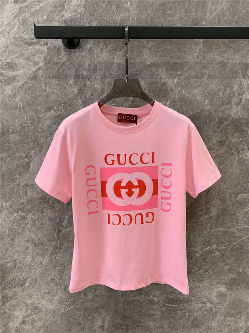 Gucci new logo print short sleeve t-shirt replica clothes