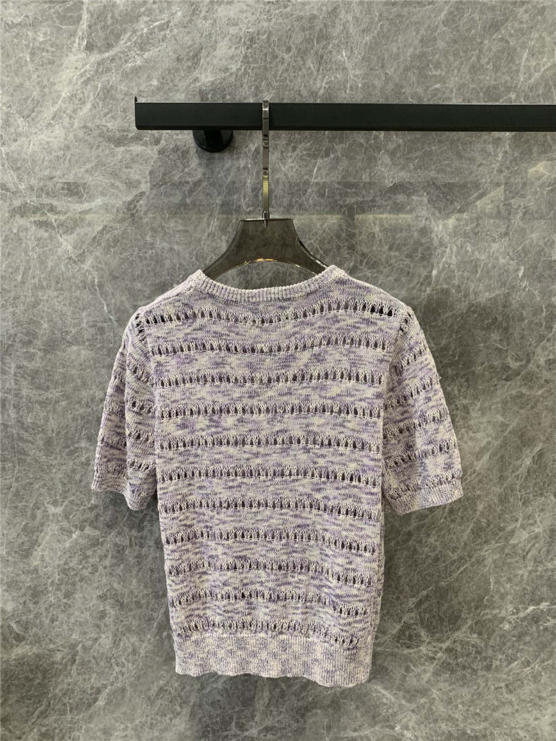 Chanel all-match hollow short-sleeved knitted top replica clothes