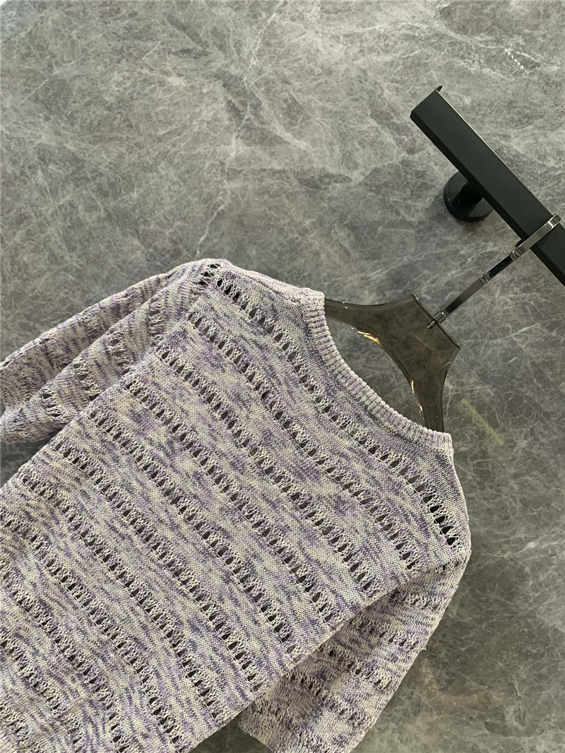 Chanel all-match hollow short-sleeved knitted top replica clothes