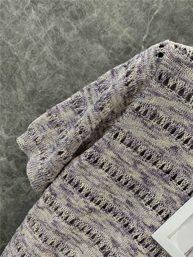 Chanel all-match hollow short-sleeved knitted top replica clothes