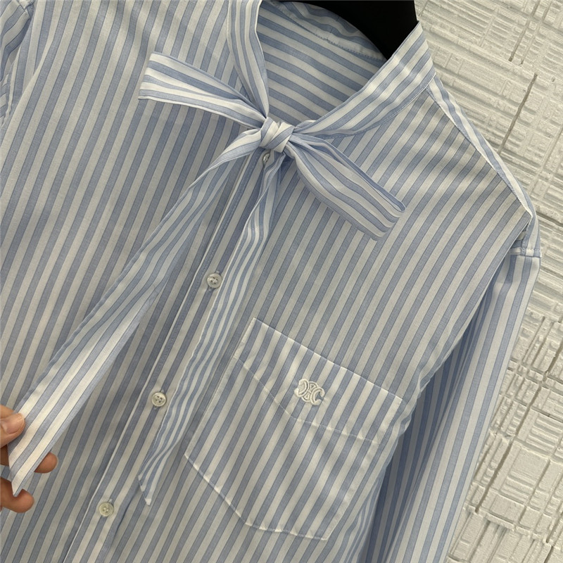 celine yarn-dyed sky blue striped shirt replicas clothes