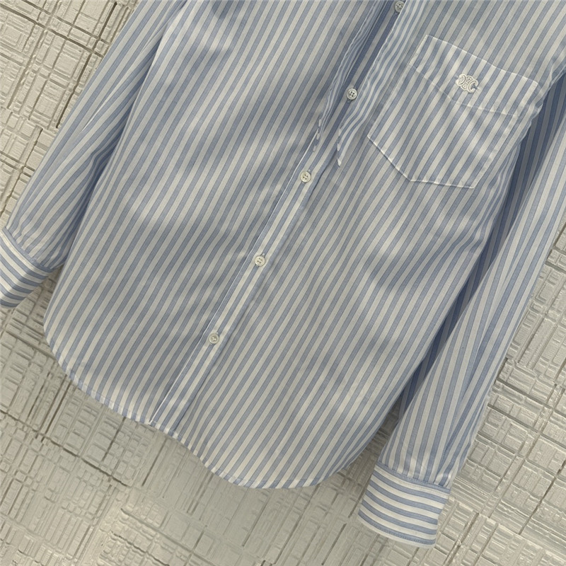 celine yarn-dyed sky blue striped shirt replicas clothes