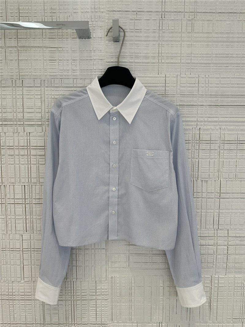 celine yarn-dyed sky blue striped shirt replicas clothes