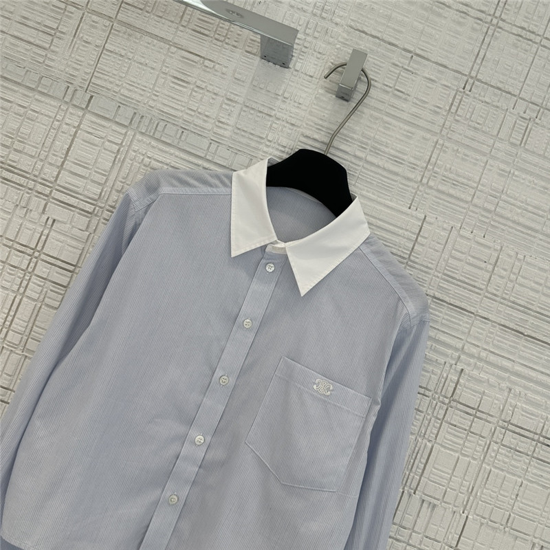 celine yarn-dyed sky blue striped shirt replicas clothes