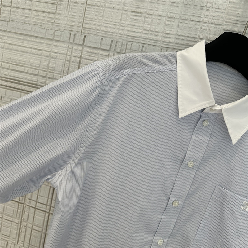 celine yarn-dyed sky blue striped shirt replicas clothes