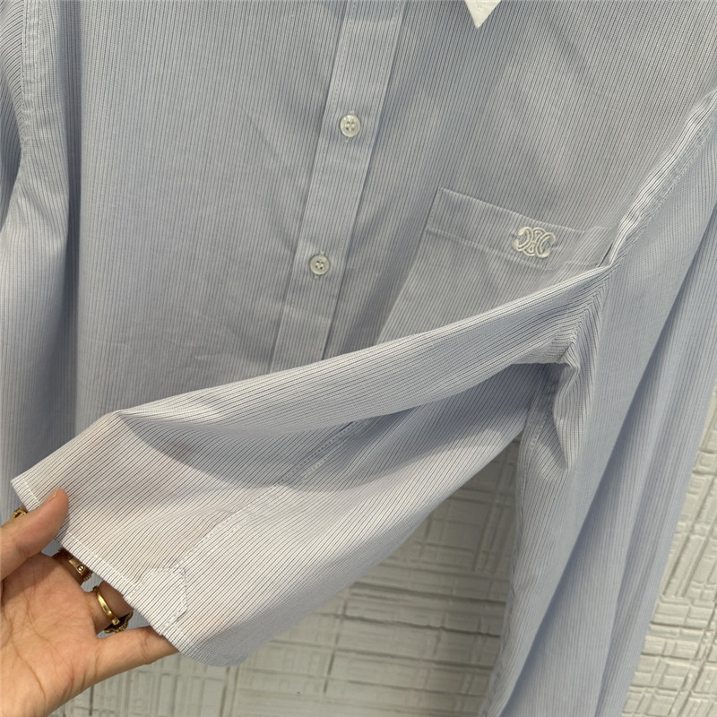 celine yarn-dyed sky blue striped shirt replicas clothes