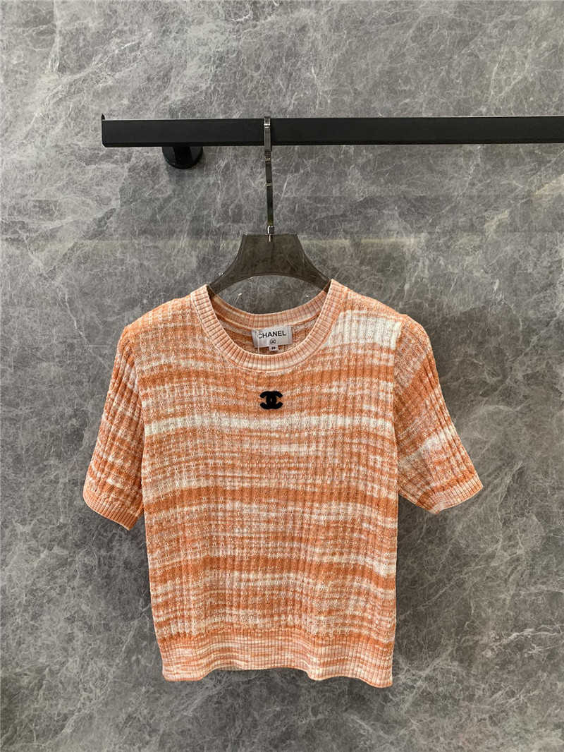 Chanel versatile short-sleeved knitted top replica clothing sites