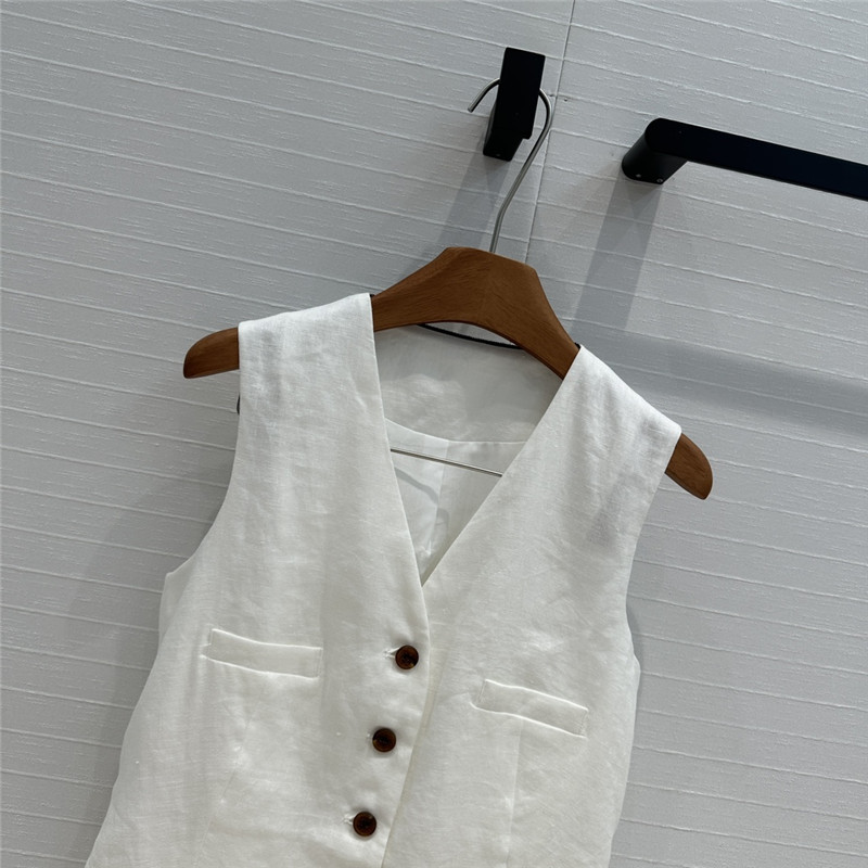 BC white cotton and linen vest suit replica d&g clothing