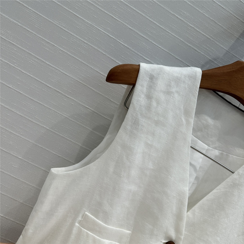 BC white cotton and linen vest suit replica d&g clothing