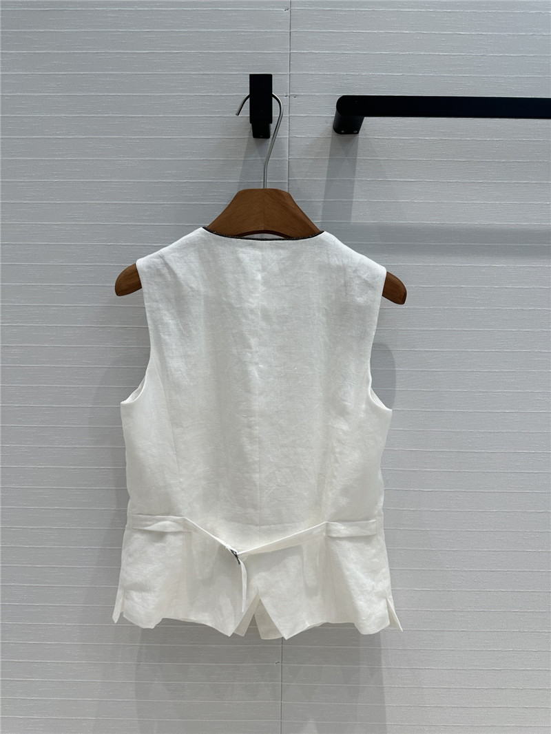 BC white cotton and linen vest suit replica d&g clothing