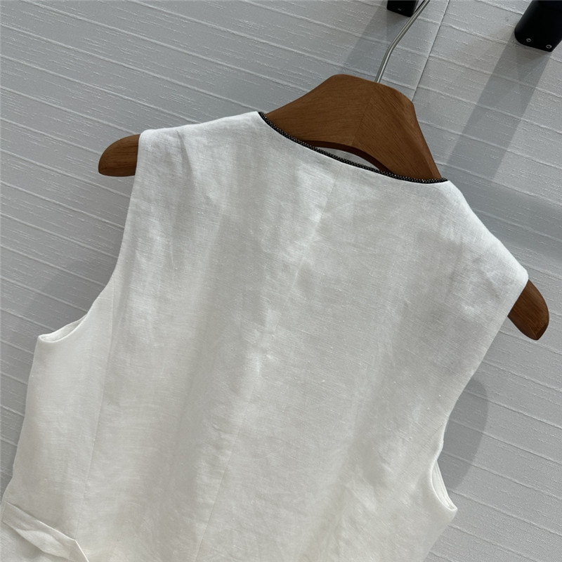 BC white cotton and linen vest suit replica d&g clothing