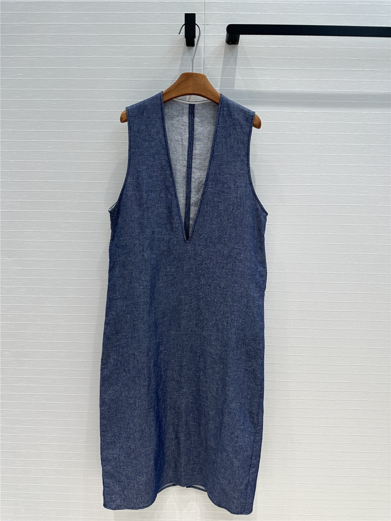 the row cotton and linen long vest dress replicas clothes