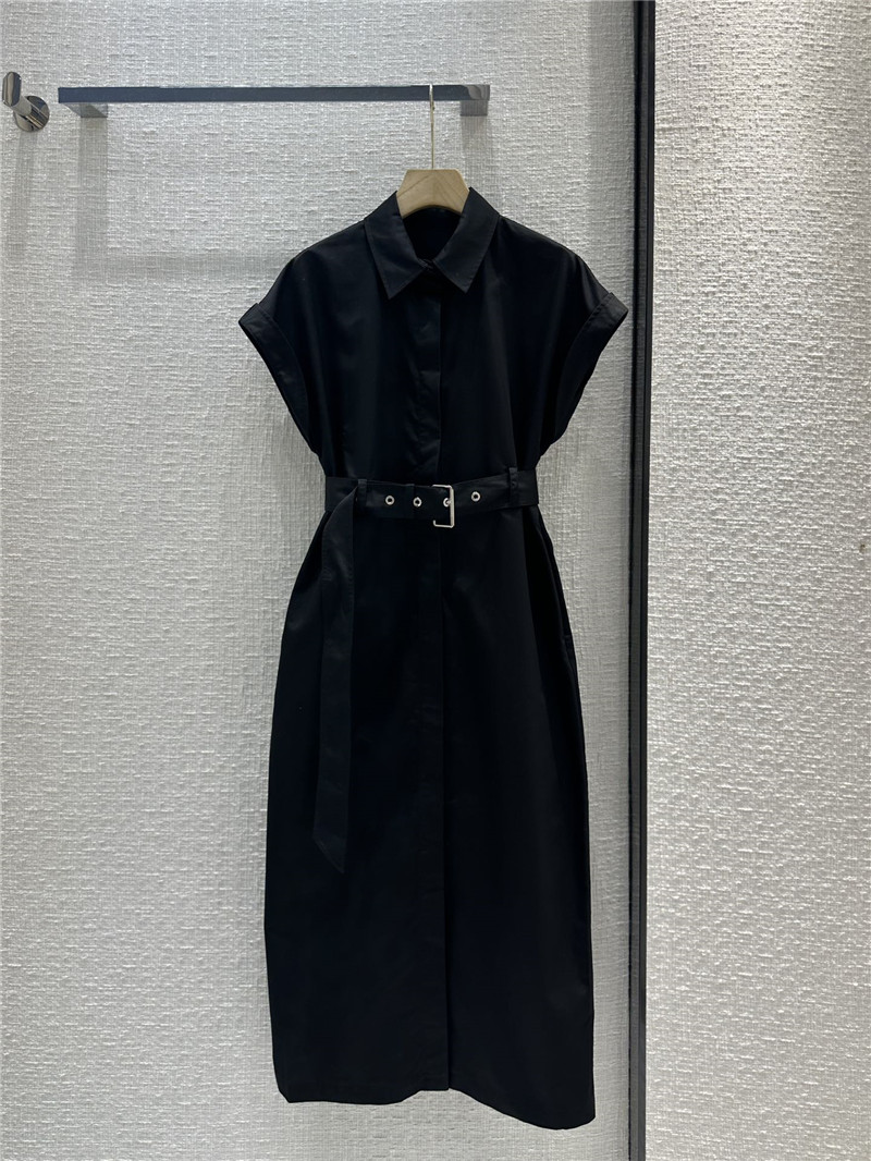 dior small collar waist long dress replica clothes