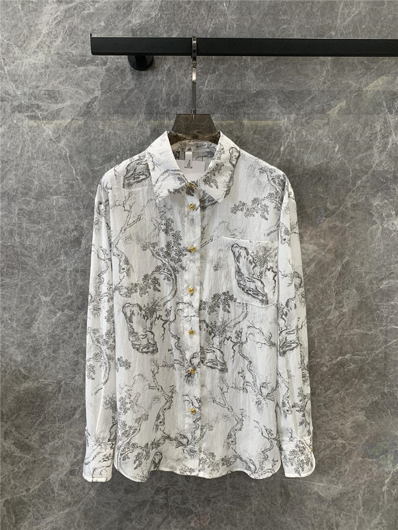 dior jouy ink print long sleeve shirt replica designer clothes