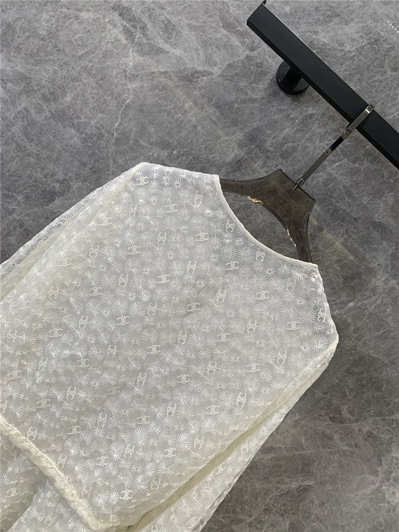 Ce1i*e embroidered tulle top cheap replica designer clothes