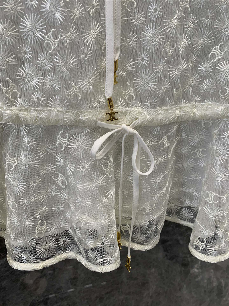 Ce1i*e embroidered tulle top cheap replica designer clothes