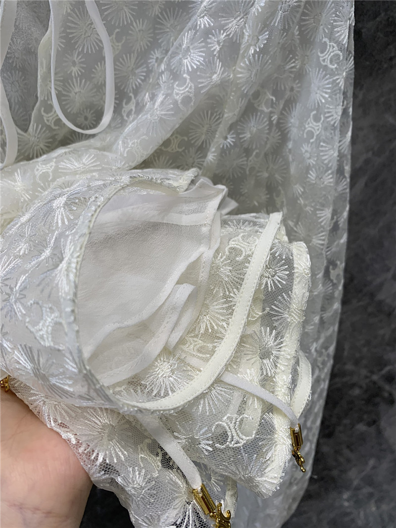 Ce1i*e embroidered tulle top cheap replica designer clothes