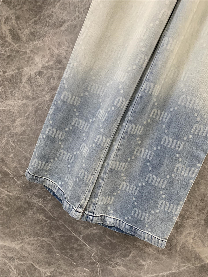 M1um1u gradient elastic waist jeans replica clothing sites