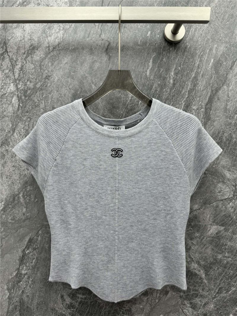 Chanel static logo knit top replica clothing sites