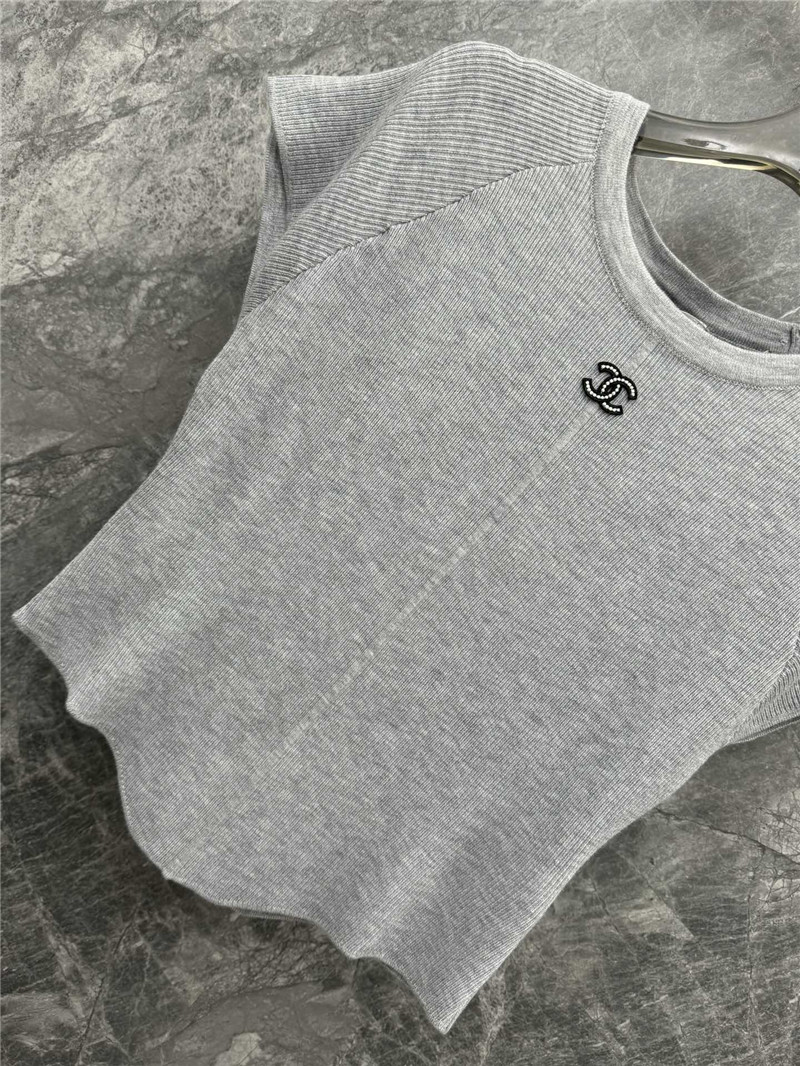Ch**el static logo knit top replica clothing sites