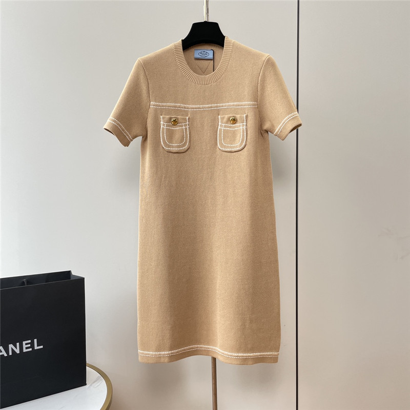 prada new coffee color knitted skirt replica d&g clothing