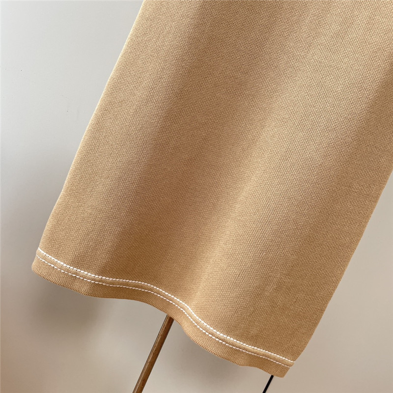 Pra*a new coffee color knitted skirt replica d&g clothing