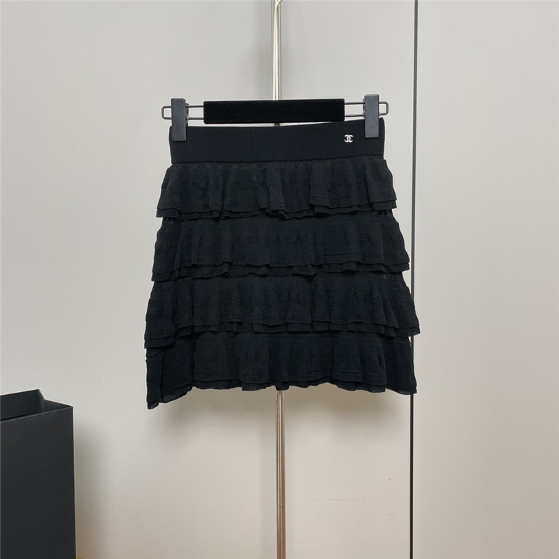 Chanel pleated cake knit short skirt replica clothing