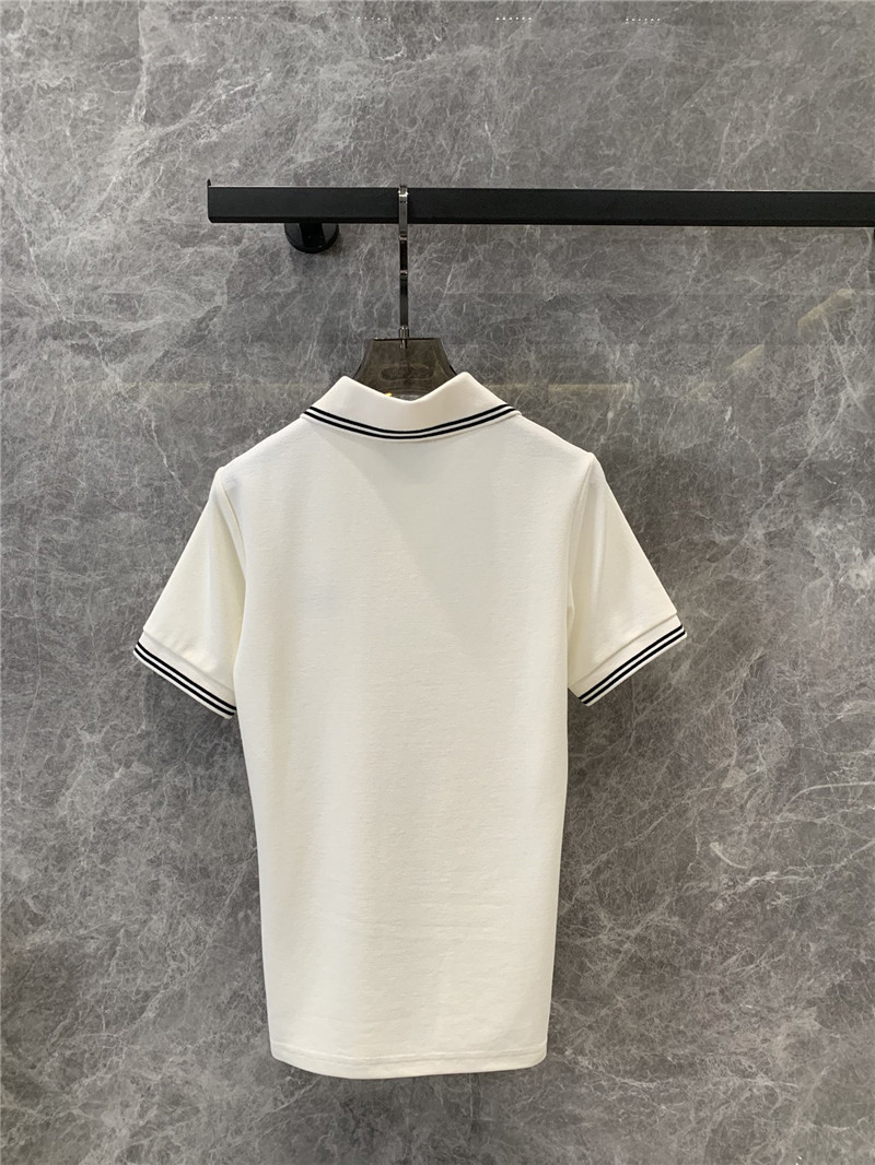 D10r ribbed contrast lapel short-sleeved polo top replica clothes