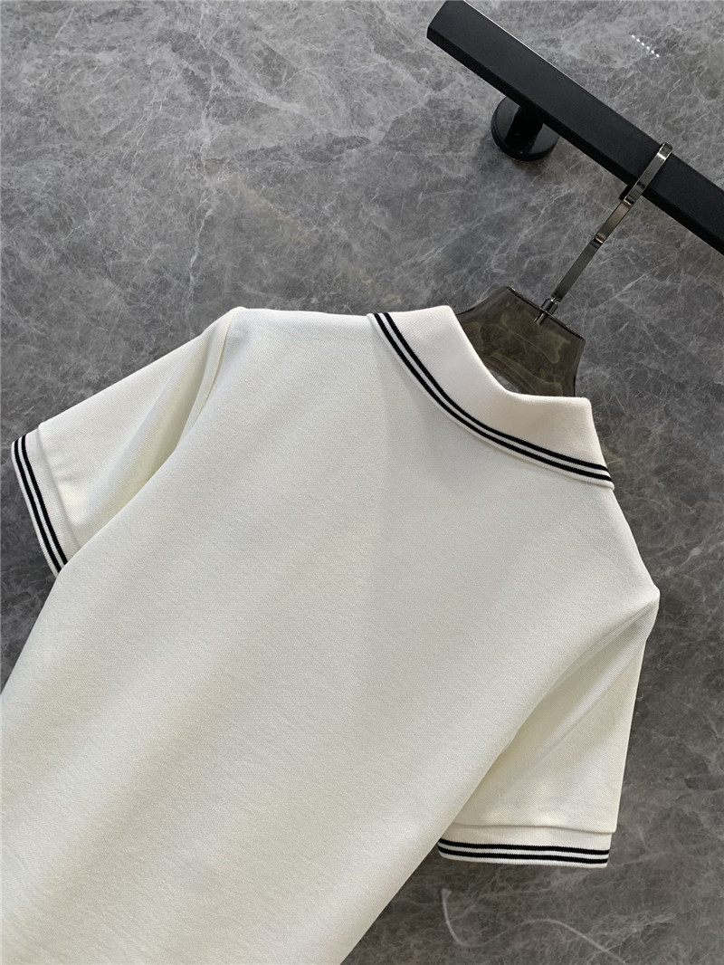 D10r ribbed contrast lapel short-sleeved polo top replica clothes