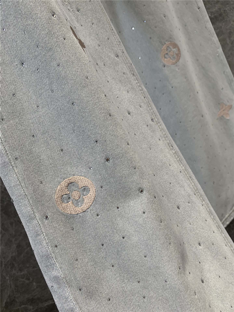 l0vis Vvtt0n lv rhinestone denim trousers replica d&g clothing