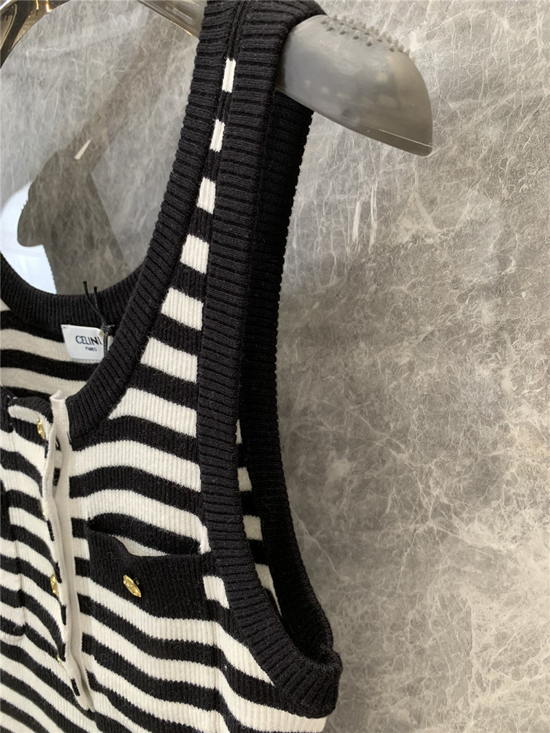 Ce1i*e black and white striped knitted vest dress replica clothes