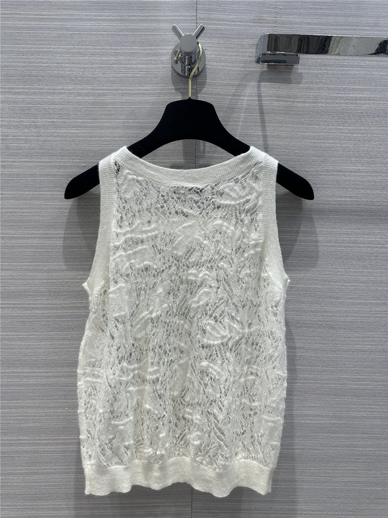 D10r hollow crochet small vest replica clothes