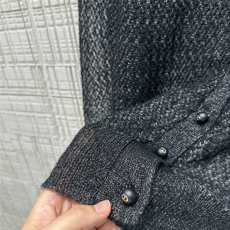 D10r black mohair ascot cardigan