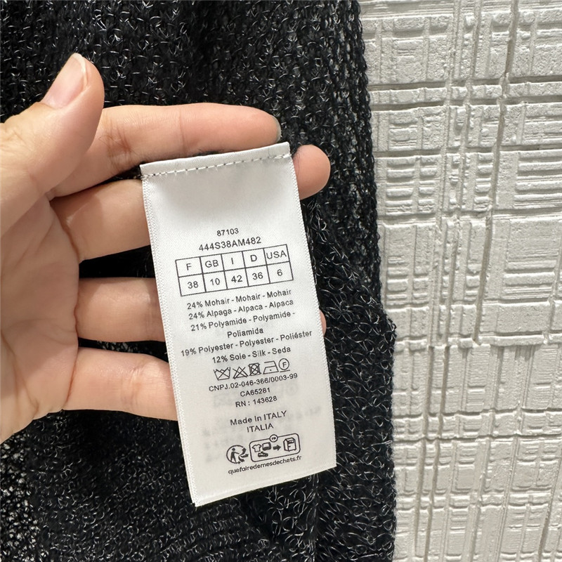 D10r black mohair ascot cardigan