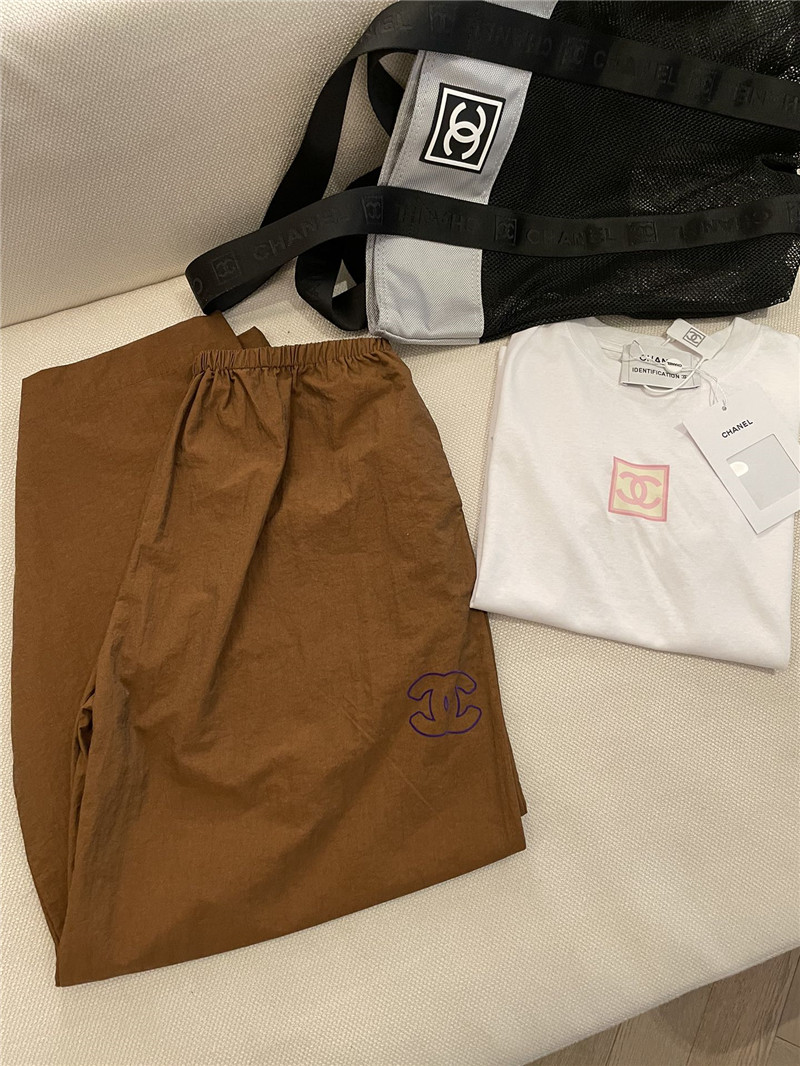 Ch**el new brown straight pants replica designer clothes