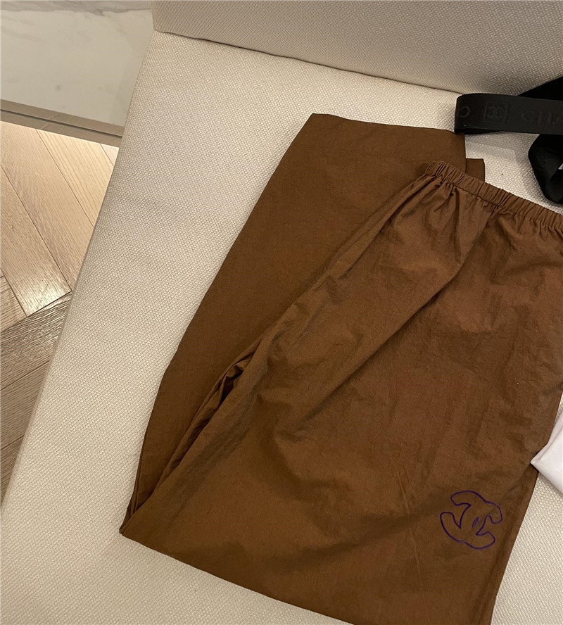 Ch**el new brown straight pants replica designer clothes